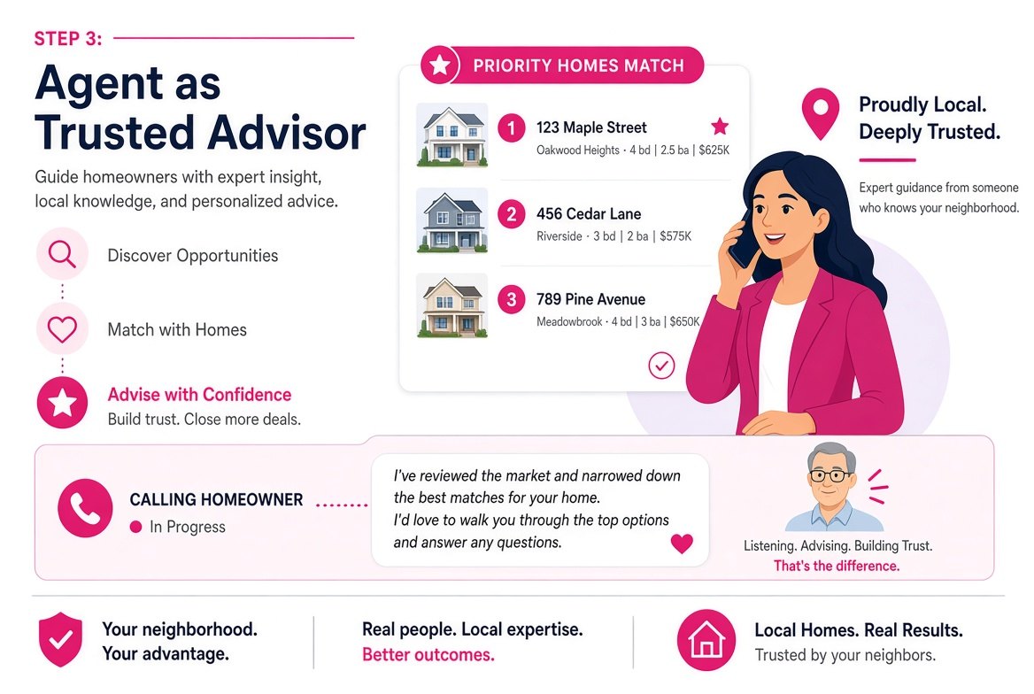Step 3: Work the Priority List and open trusted conversations as the local advisor