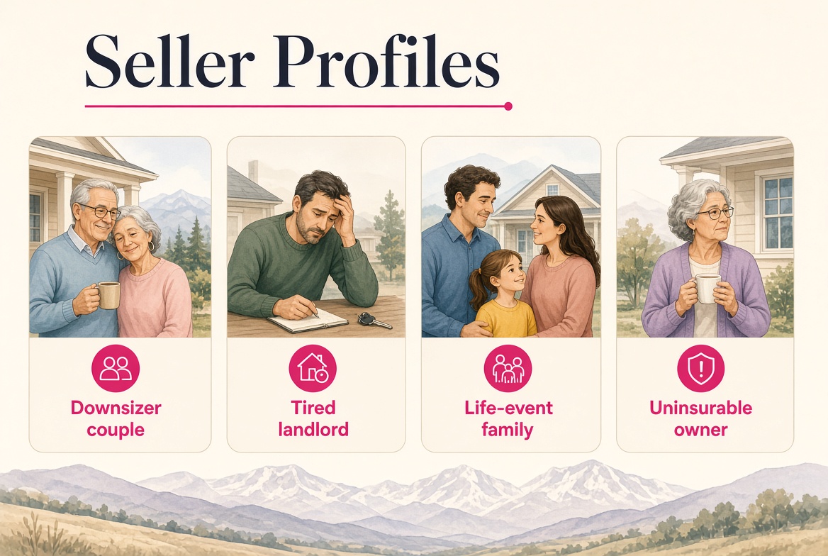 Seller profiles field guide: downsizer, tired landlord, life-event family, uninsurable owner