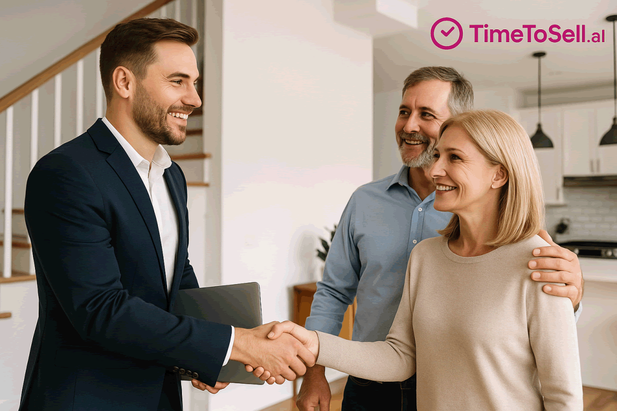 Two people shaking hands, representing a trusting client relationship.